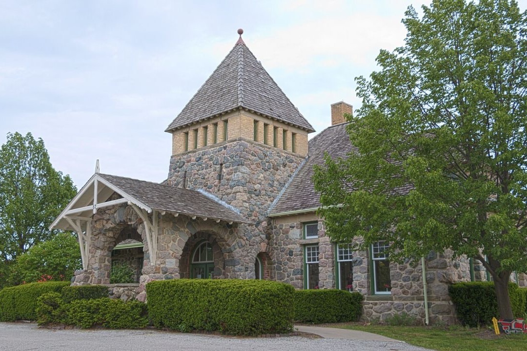 Historic stone railway station in Essex Centre