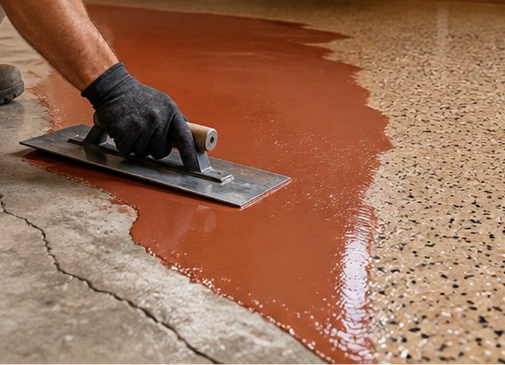 Start with concrete — visual example for What floor coating works best for a home gym?