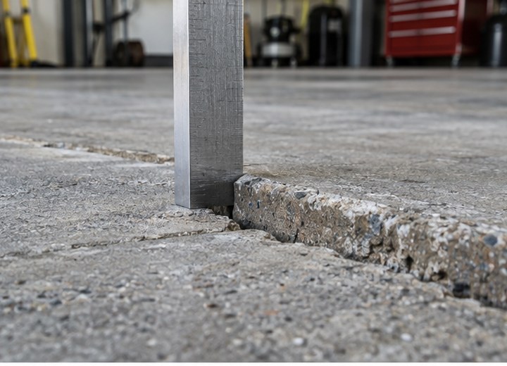 Is there vertical displacement? — visual example for Can cracked concrete be coated?