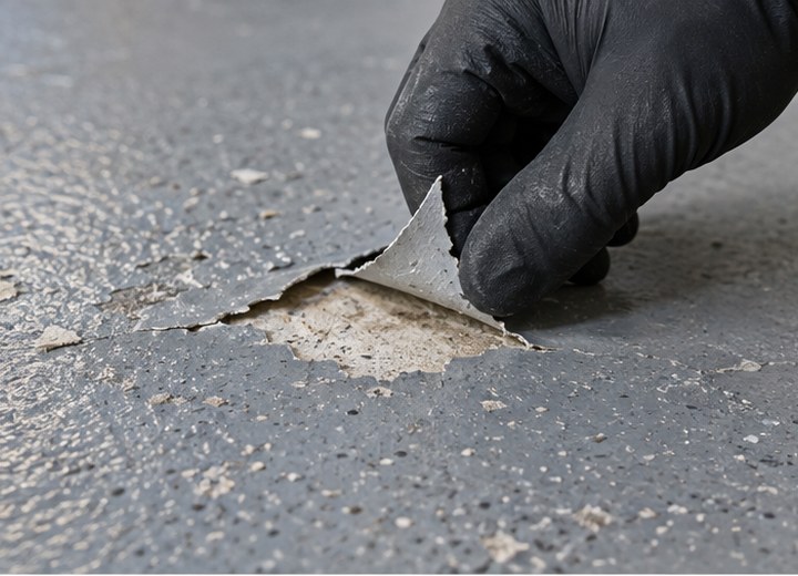 Identify the material — visual example for Can a new floor coating go over old paint or epoxy?
