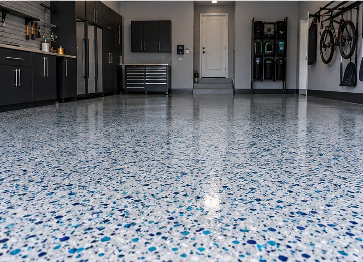 What happens after installation? — visual example for Garage floor paint vs. a professional coating system