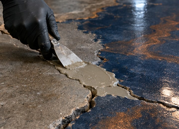 Repairs — visual example for 10 questions to ask an epoxy flooring contractor